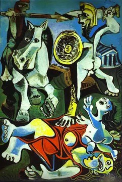three women at the table by the lamp Painting - The Rape of the Sabine Women 1962 cubist Pablo Picasso